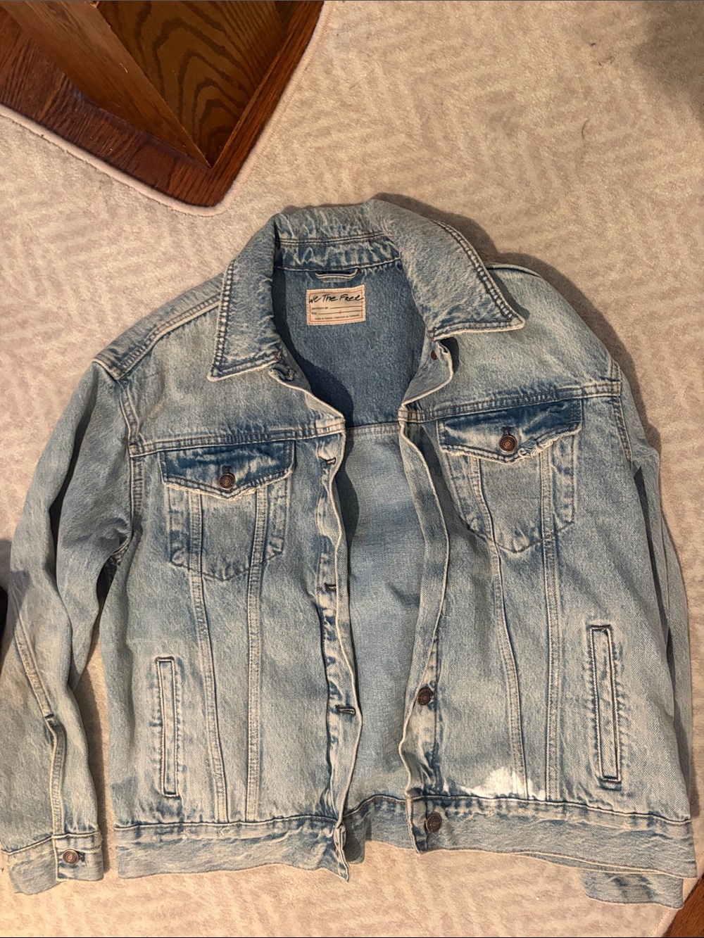 Free People Faded Light Blue Denim Jacket